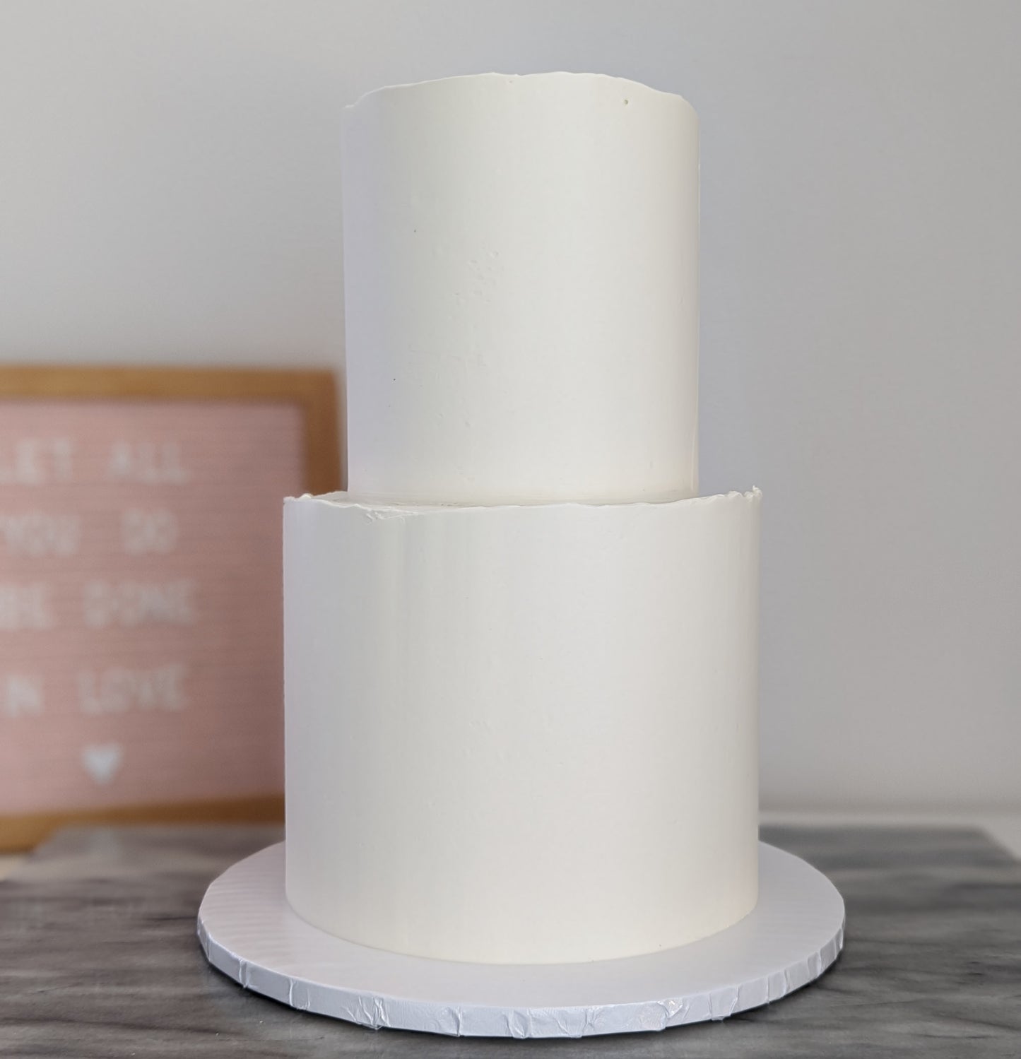 2 Tier White Wedding Cake