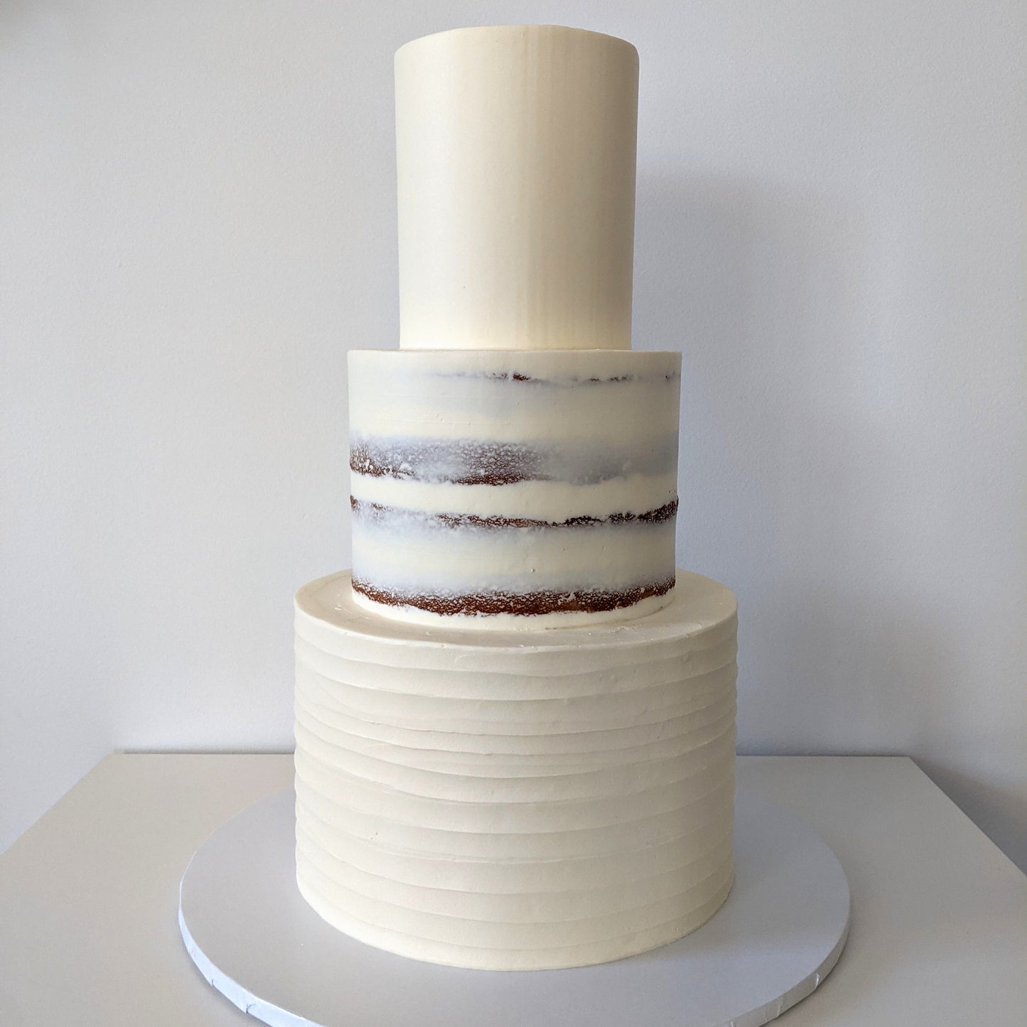 3 Tier White Wedding Cake